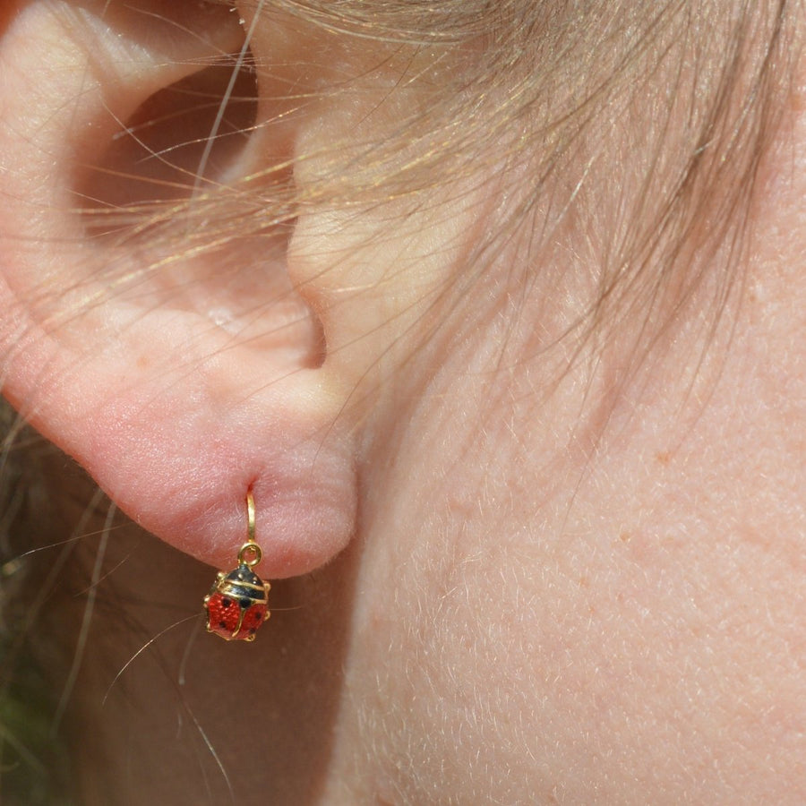 Portuguese Vintage 18ct Gold Ladybird Earrings | Parkin and Gerrish | Antique & Vintage Jewellery