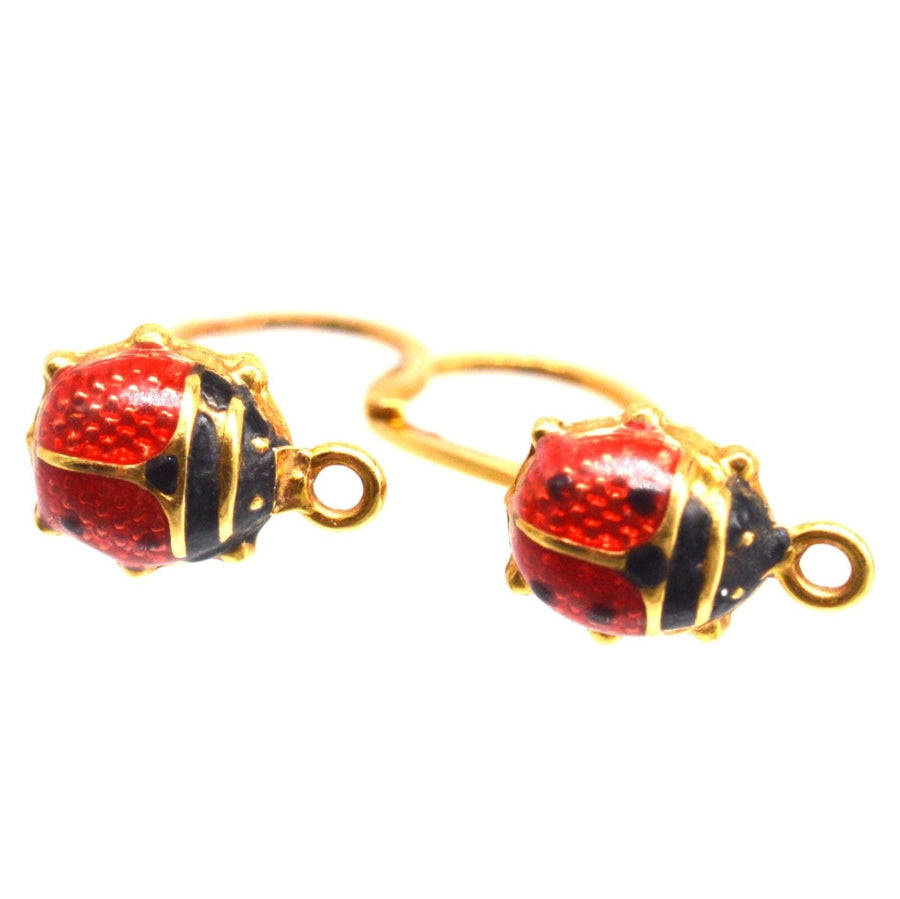 Portuguese Vintage 18ct Gold Ladybird Earrings | Parkin and Gerrish | Antique & Vintage Jewellery